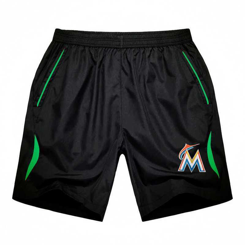 Men's Miami Marlins Black Green Stripe MLB Shorts,We sell and wholesale Men's Miami Marlins Black Green Stripe MLB Shorts on line form chian!